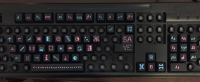 GREAT ARTIST keyboard: every key has some kind of weird symbol on it to indicate a different image manipulation action