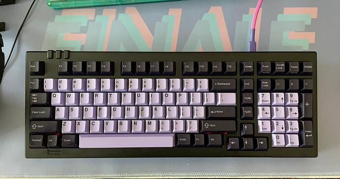 4398 keyboard with GMK Taro, layout is a Duck Jetfire type layout