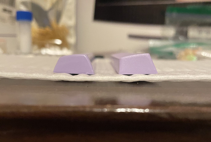 Side view, comparing spacebars