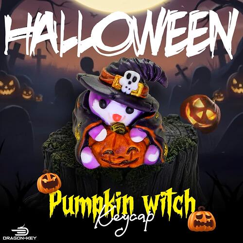 KeycapPumpkin witch 3