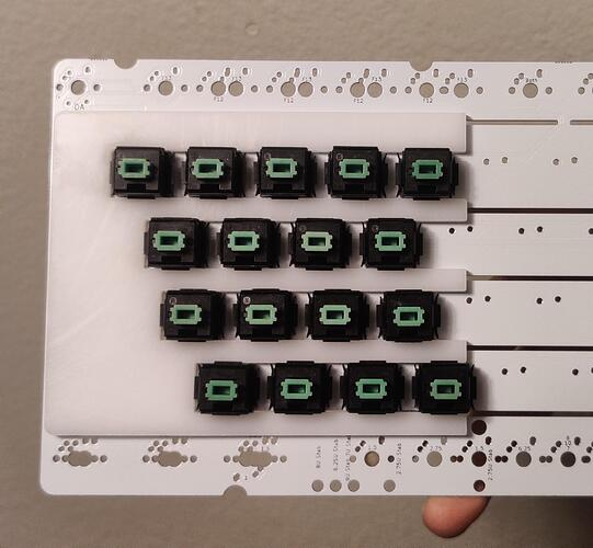 Demonstrating the ‘comb’ before soldering.