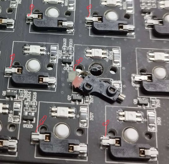 Need help fixing lifted pads Hotswap socket - Custom keyboards - KeebTalk