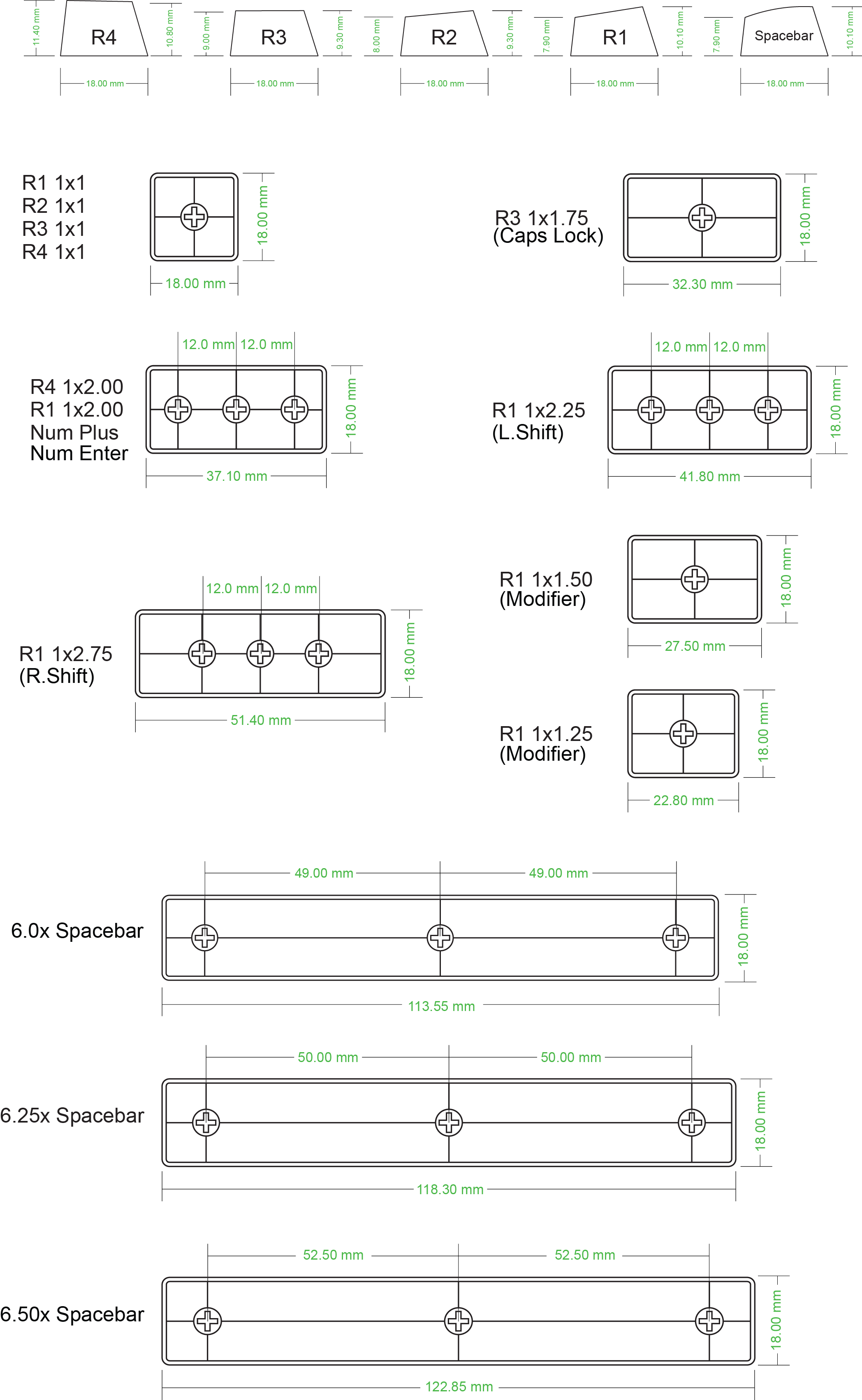 Need help with keycaps dimensions - Keycaps - KeebTalk