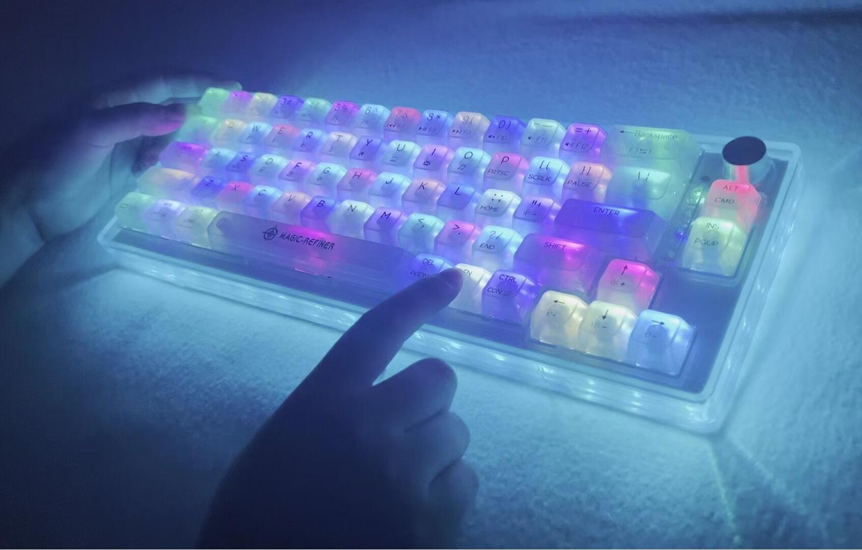 MK31 Transparent RGB Lighting Backlit Mechanical Keyboard Tri Modes  Function - Custom keyboards - KeebTalk